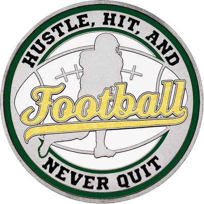 Gold "Football" with Dark Green Outer Circular Borders